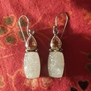 Citrine & Druzy Earrings